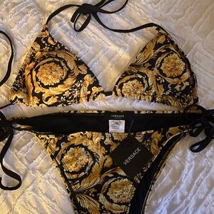 Versace Black and Gold Baroque Bikini